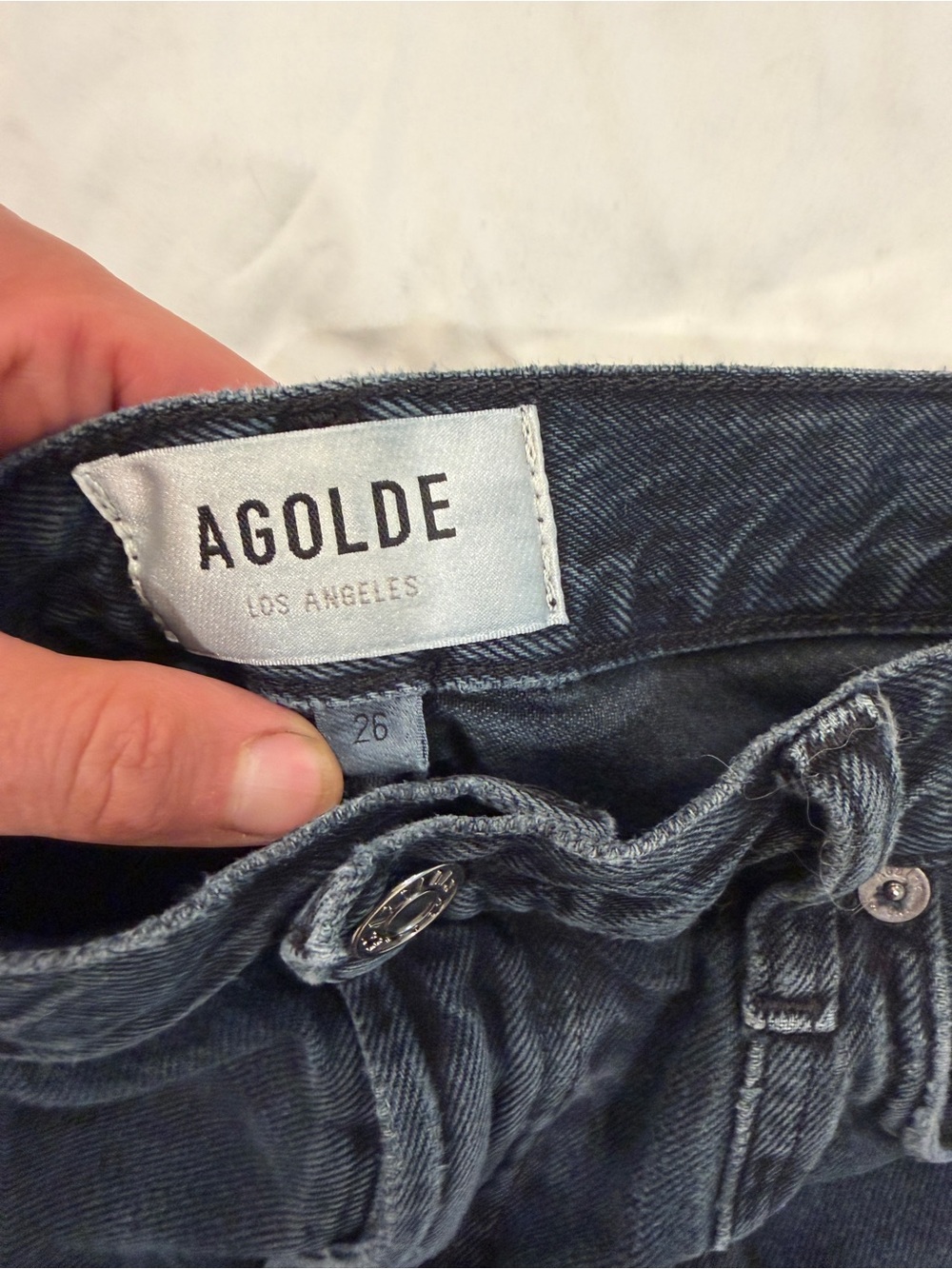 AGOLDE Black High-Rise Raw Hem Jean Shorts - Picture 4 of 4